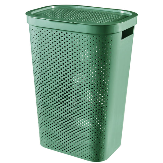 Green Infinity Recycled Dots Laundry Basket (60L)